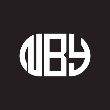 Siyah arka planda NBY harfi logo tasarımı. NBY yaratıcı harflerin baş harfleri logo kavramı. NBY harf tasarımı.