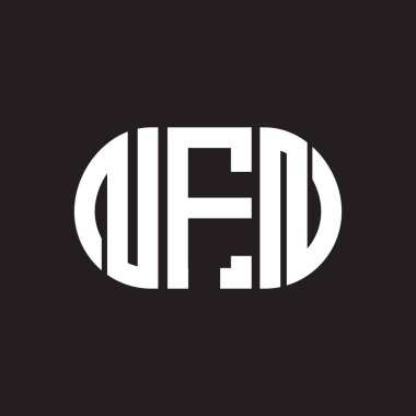 Siyah arka planda NFN harf logosu tasarımı. NFN yaratıcı harflerin baş harfleri logo kavramı. NFN harf tasarımı.