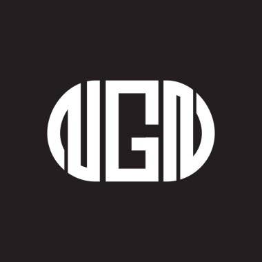Siyah arka planda NGN harf logosu tasarımı. NGN yaratıcı harflerin baş harfleri logo kavramı. NGN harf tasarımı.