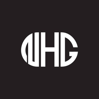 Siyah arka planda NHG harf logosu tasarımı. NHG yaratıcı harflerin baş harfleri logo kavramı. NHG harf tasarımı.