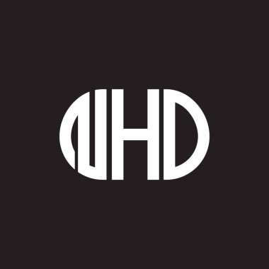 Siyah arka planda NHO harf logosu tasarımı. NHO yaratıcı harflerin baş harfleri logo kavramı. NHO harf tasarımı.