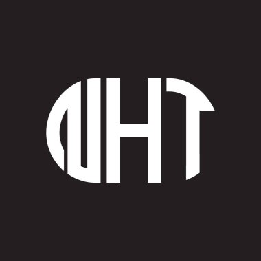 Siyah arkaplanda NHT harf logosu tasarımı. NHT yaratıcı harf logosu konsepti. NHT harf tasarımı.