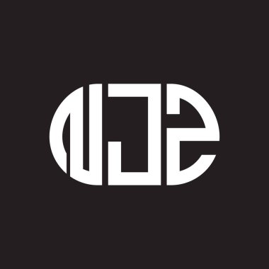 Siyah arka planda NJZ harf logosu tasarımı. NJZ yaratıcı harflerin baş harfleri logo kavramı. NJZ harf tasarımı.