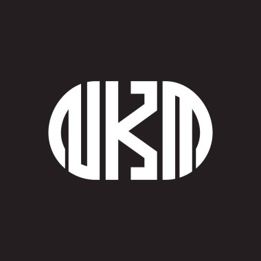 Siyah arkaplanda NKM harf logosu tasarımı. NKM yaratıcı harflerin baş harfleri logo kavramı. NKM harf tasarımı.
