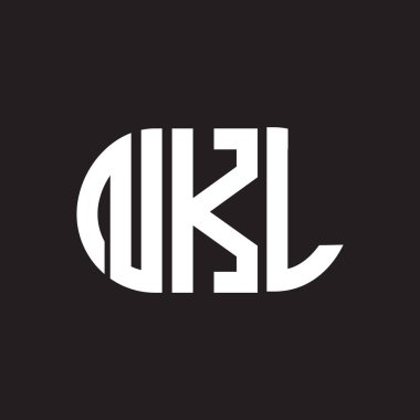 Siyah arkaplanda NKL harf logosu tasarımı. NKL yaratıcı harflerin baş harfleri logo kavramı. NKL harf tasarımı.