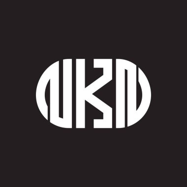 Siyah arkaplanda NKN harf logosu tasarımı. NKN yaratıcı harflerin baş harfleri logo kavramı. NKN harf tasarımı.