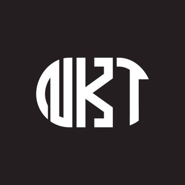 Siyah arkaplanda NKT harf logosu tasarımı. NKT yaratıcı harflerin baş harfleri logo kavramı. NKT harf tasarımı.