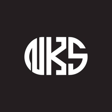 Siyah arka planda NKS harf logosu tasarımı. NKS yaratıcı harflerin baş harfleri logo kavramı. NKS harf tasarımı.
