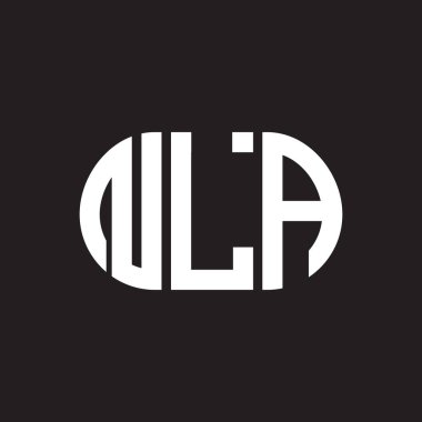 Siyah arka planda NLA harf logosu tasarımı. NLA yaratıcı harfler logosu konsepti. NLA harf tasarımı.