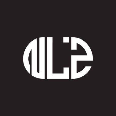 Siyah arka planda NLZ harf logosu tasarımı. NLZ yaratıcı harf logosu konsepti. NLZ harf tasarımı.