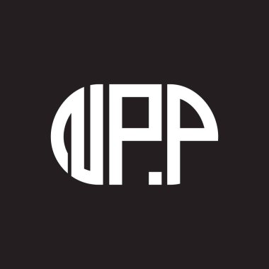 Siyah arka planda NPP harf logosu tasarımı. NPP yaratıcı harflerin baş harfleri logo kavramı. NPP harf tasarımı.