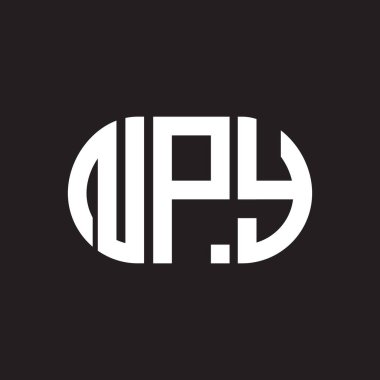 Siyah arkaplanda NPY harf logosu tasarımı. NPY yaratıcı harflerin baş harfleri logo kavramı. NPY harf tasarımı.