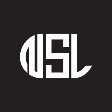 Siyah arka planda NSL harf logosu tasarımı. NSL yaratıcı harflerin baş harfleri logo kavramı. NSL harf tasarımı.