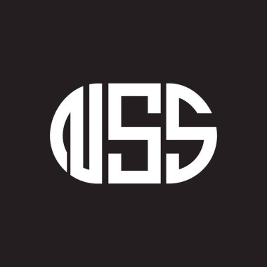 Siyah arka planda NSS harf logosu tasarımı. NSS yaratıcı harflerin baş harfleri logo konsepti. NSS harf tasarımı.