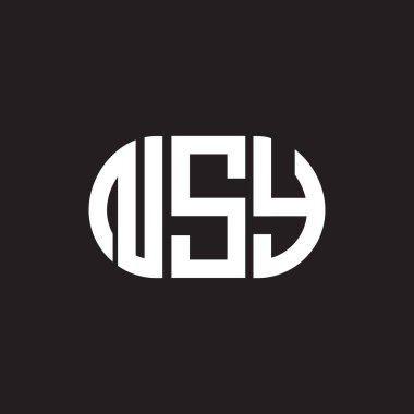 Siyah arka planda NSY harf logosu tasarımı. NSY yaratıcı harflerin baş harfleri logo kavramı. NSY harf tasarımı.
