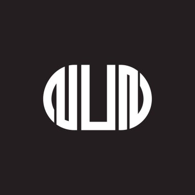 Siyah arka planda NUN harfi logo tasarımı. NUN yaratıcı harflerin baş harfleri logo kavramı. NUN harf tasarımı.