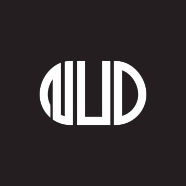 Siyah arka planda NUO harfi logo tasarımı. Yaratıcı olmayan harflerin baş harfleri logo konsepti. NUO harf tasarımı.