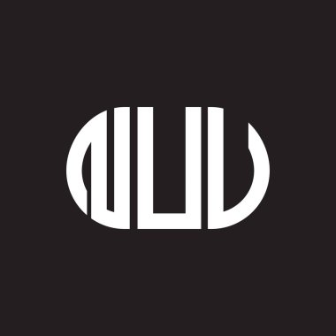 Siyah arka planda NUU harf logosu tasarımı. NUU yaratıcı harfler logosu konsepti. NUU harf tasarımı.