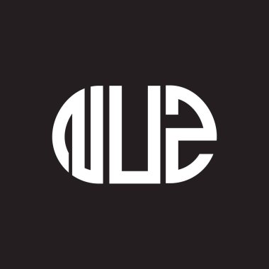 Siyah arkaplanda NUZ harfi logo tasarımı. NUZ yaratıcı harfler logosu konsepti. NUZ harf tasarımı.