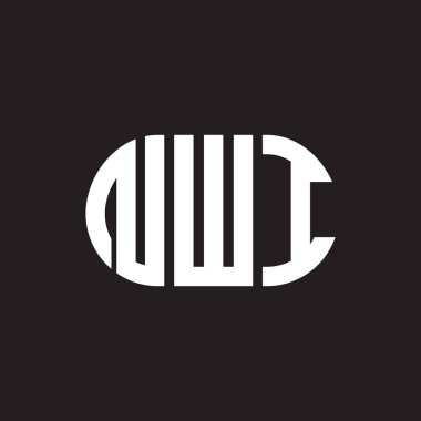 Siyah arka planda NWI harf logosu tasarımı. NWI yaratıcı harflerin baş harfleri logo kavramı. NWI harf tasarımı.