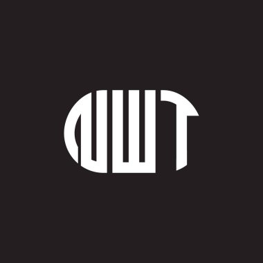 Siyah arka planda NWT harf logosu tasarımı. NWT yaratıcı harflerin baş harfleri logo kavramı. NWT harf tasarımı.