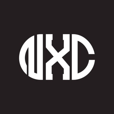 Siyah arkaplanda NXC harf logosu tasarımı. NXC yaratıcı harflerin baş harfleri logo kavramı. NXC harf tasarımı.