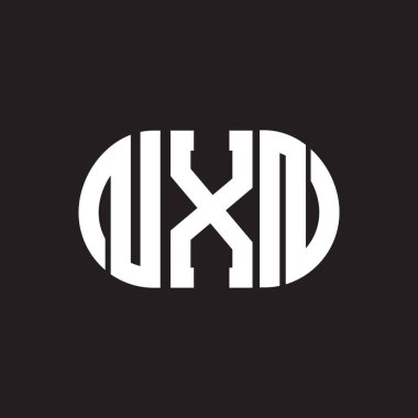 Siyah arkaplanda NXN harf logosu tasarımı. NXN yaratıcı harflerin baş harfleri logo kavramı. NXN harf tasarımı.
