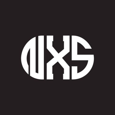 Siyah arka planda NXSA harf logosu tasarımı. NXSA yaratıcı harflerin baş harfleri logo kavramı. NXSA harf tasarımı.