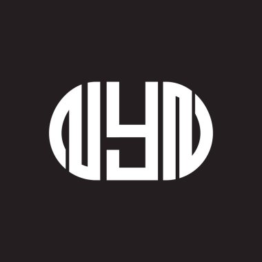 Siyah arka planda NYN harf logosu tasarımı. NYN yaratıcı harfler logosu konsepti. NYN mektup tasarımı.
