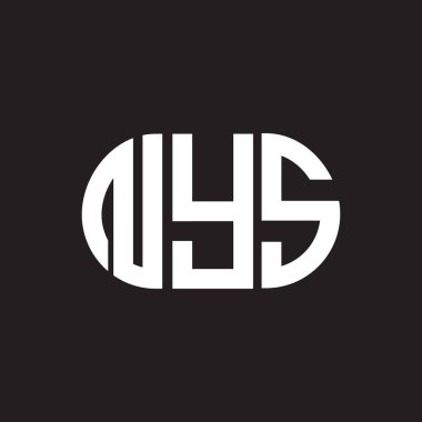 Siyah arka planda NYS harfi logo tasarımı. NYS yaratıcı harf logosu konsepti. NYS harf tasarımı.