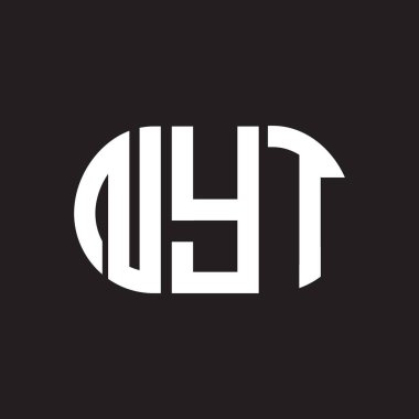 Siyah arka planda NYT harf logosu tasarımı. NYT yaratıcı harfler logosu konsepti. NYT mektup tasarımı.