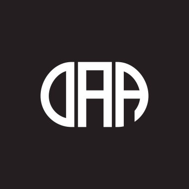 Siyah arka planda OAA harf logosu tasarımı. OAA yaratıcı harflerin baş harfleri logo kavramı. OAA harf tasarımı.