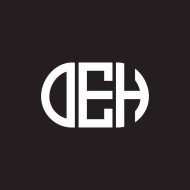 Siyah arka planda OEH harf logosu tasarımı. Yaratıcı harflerin baş harfleri logo konsepti. OEH harf tasarımı.