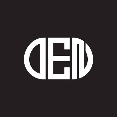 OEN harfi logo tasarımı siyah arka planda. Yaratıcı harflerin baş harfleri logo konsepti. OEN harf tasarımı.
