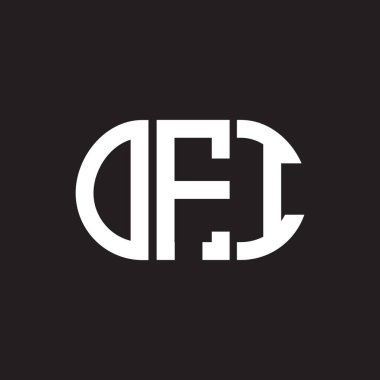 Siyah arka planda OFI harf logosu tasarımı. OFI yaratıcı harflerin baş harfleri logo kavramı. OFI harf tasarımı.