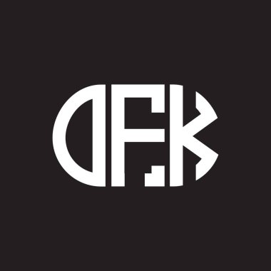 Siyah arka planda OFK harf logosu tasarımı. OFK yaratıcı harflerin baş harfleri logo kavramı. OFK harf tasarımı.