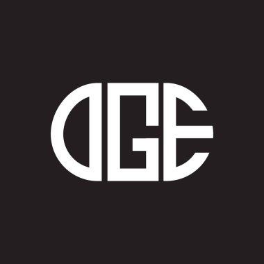 Siyah arka planda OGE harf logosu tasarımı. OGE yaratıcı harflerin baş harfleri logo kavramı. OGE harf tasarımı.