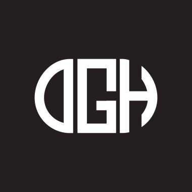 Siyah arka planda OGH harf logosu tasarımı. Yaratıcı harflerin baş harfleri logo konsepti. OGH harf tasarımı.