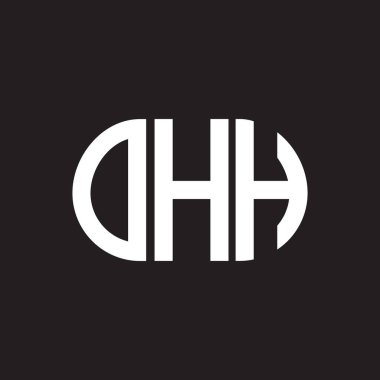 Siyah arka planda harf logosu tasarımı. Yaratıcı harflerin baş harfleri logo konsepti. OHH harf tasarımı.