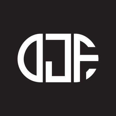 Siyah arka planda OJF harf logosu tasarımı. OJF yaratıcı harflerin baş harfleri logo kavramı. OJF harf tasarımı.