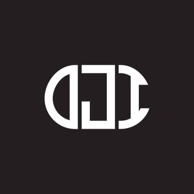 Siyah arka planda OJI harf logosu tasarımı. OJI yaratıcı harf logosu konsepti. OJI harf tasarımı.