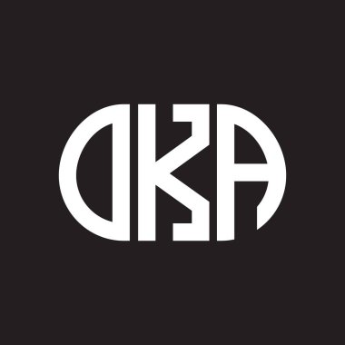 Siyah arka planda OKA harf logosu tasarımı. Yaratıcı harflerin baş harfleri logo konsepti. OKA harf tasarımı.