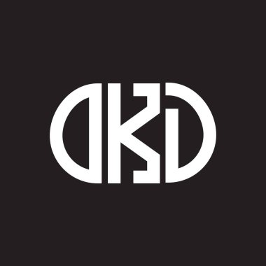 Siyah arka planda OKD harf logosu tasarımı. OKD yaratıcı harflerin baş harfleri logo kavramı. OKD harf tasarımı.