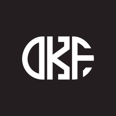 Siyah arka planda OKF harf logosu tasarımı. OKF yaratıcı harflerin baş harfleri logo kavramı. OKF harf tasarımı.