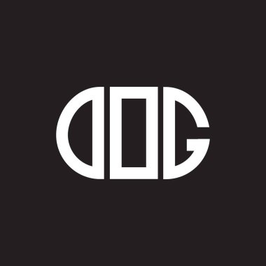 Siyah arka planda OOG harf logosu tasarımı. OOG yaratıcı harflerin baş harfleri logo kavramı. OOG harf tasarımı.