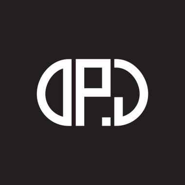 Siyah arka planda OPJ harfi logo tasarımı. OPJ yaratıcı harflerin baş harfleri logo kavramı. OPJ harf tasarımı.