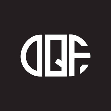 Siyah arka planda OQF harf logosu tasarımı. OQF yaratıcı harflerin baş harfleri logo kavramı. OQF harf tasarımı.