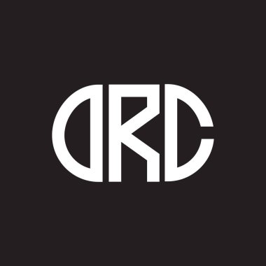 Siyah arkaplanda ORC harf logosu tasarımı. ORC yaratıcı harflerin baş harfleri logo kavramı. ORC harf tasarımı.