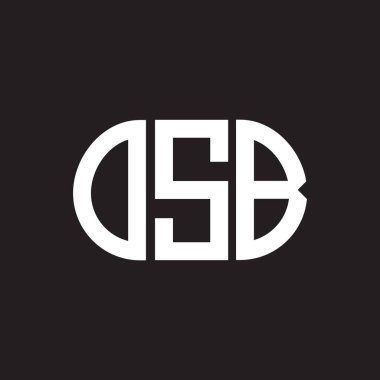 Siyah arka planda OSB harfi logo tasarımı. OSB yaratıcı harflerin baş harfleri logo kavramı. OSB harf tasarımı.