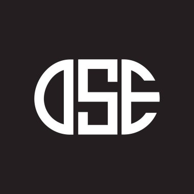 Siyah arka planda OSE harfi logo tasarımı. OSE yaratıcı harflerin baş harfleri logo kavramı. OSE harf tasarımı.